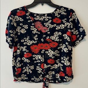 Madewell Floral Print Women's Top with Tie Waist